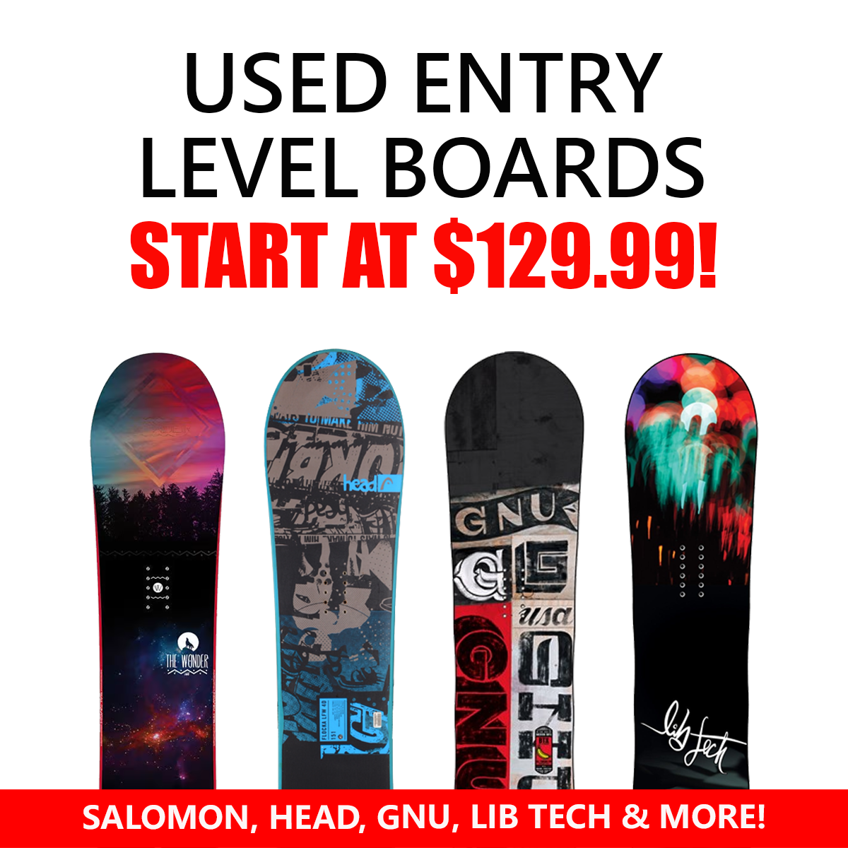 New and Used Snowboard Equipment and Accessories 